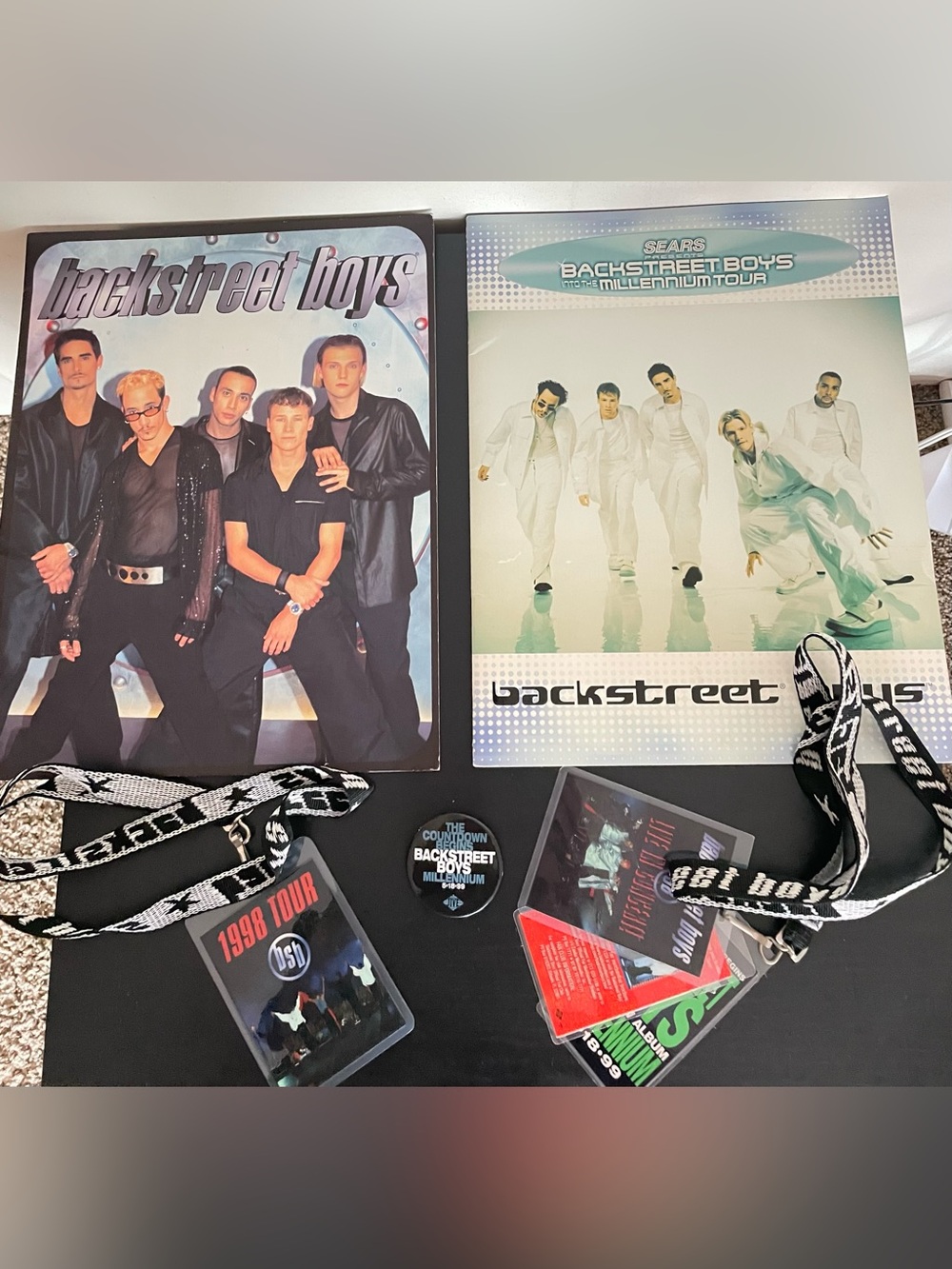 Backstreet Boys 2 Large Concert Program Books and 2 1998 Tour Lanyards